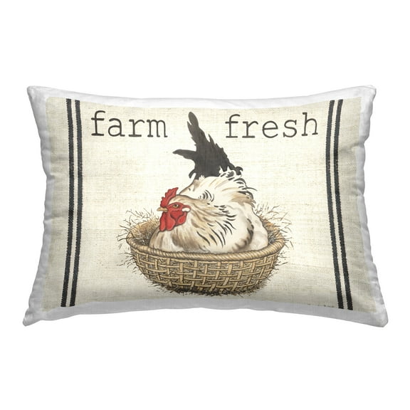 Stupell Industries Farm Hen in Basket Decorative Printed Throw Pillow Design by Gwendolyn Babbitt Holstein