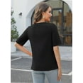 thumbnail image 6 of Fashion Solid Color Women Summer Casual Top Office Blouse, 6 of 6