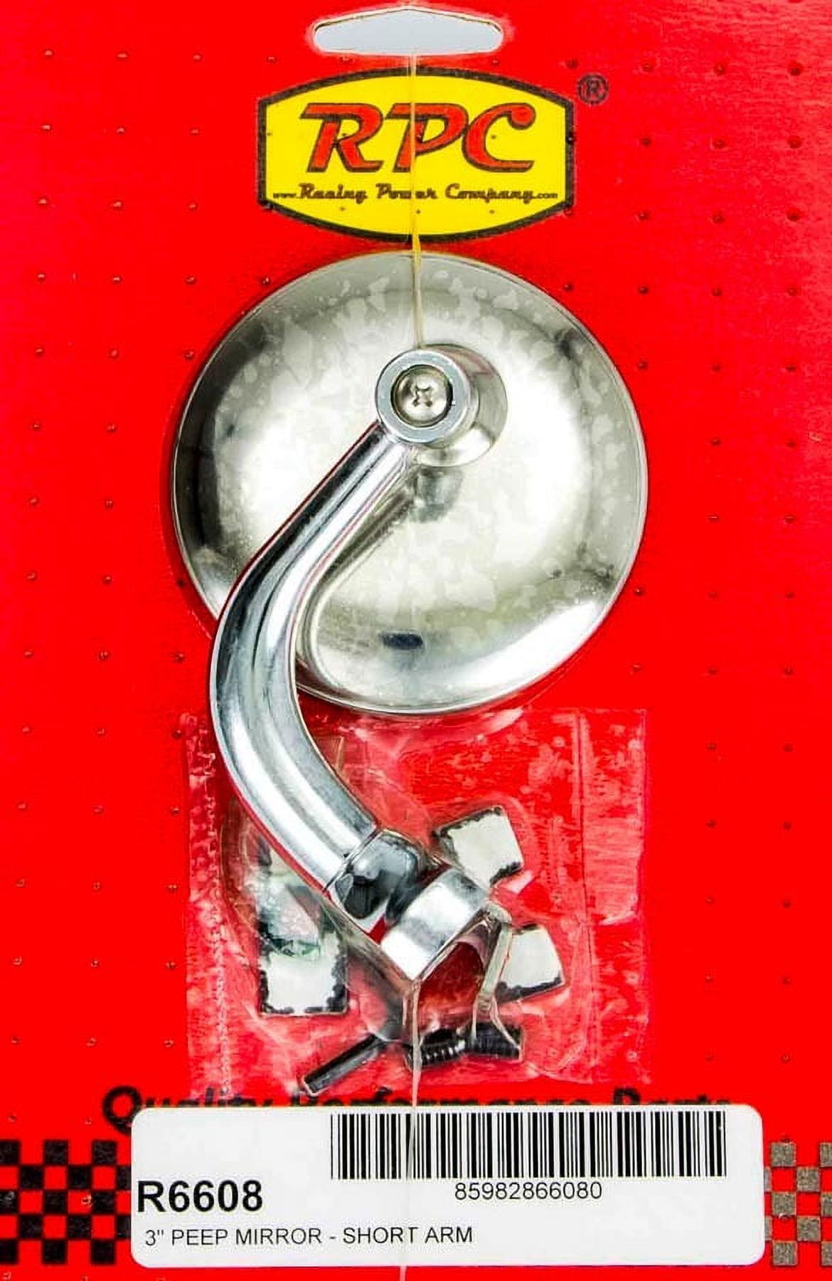 Racing Power R6608 3in Peep Side Mirror Chrome with Short Arm