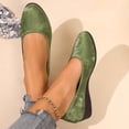 thumbnail image 6 of Womens Green Velvet Wedge Flats Comfortable Slip on Low Heel Dress Shoes Casual Work Flats Round Toe with Cushioned Insole,Size 8.5, 6 of 9