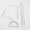 thumbnail image 3 of Professional Math Geometry Tool for Student Drawing Plastic Drawing Rulers with Square Straight Ruler Math Protractor, 3 of 10