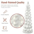 thumbnail image 3 of Best Choice Products Set of 3 XL Pre-Lit Hand-Painted Ceramic Tabletop Christmas Trees w/Warm White Lights  White, 3 of 7