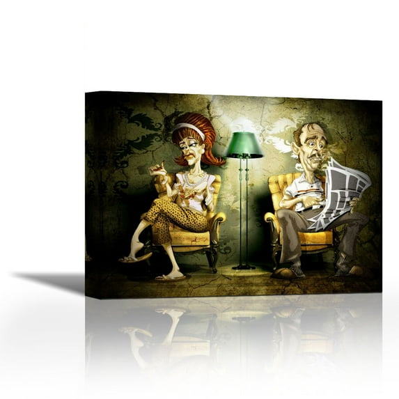 The Marriage - Contemporary Fine Art Giclee on Canvas Gallery Wrap - wall décor - Art painting - 27 x 20 Inch - Ready to Hang