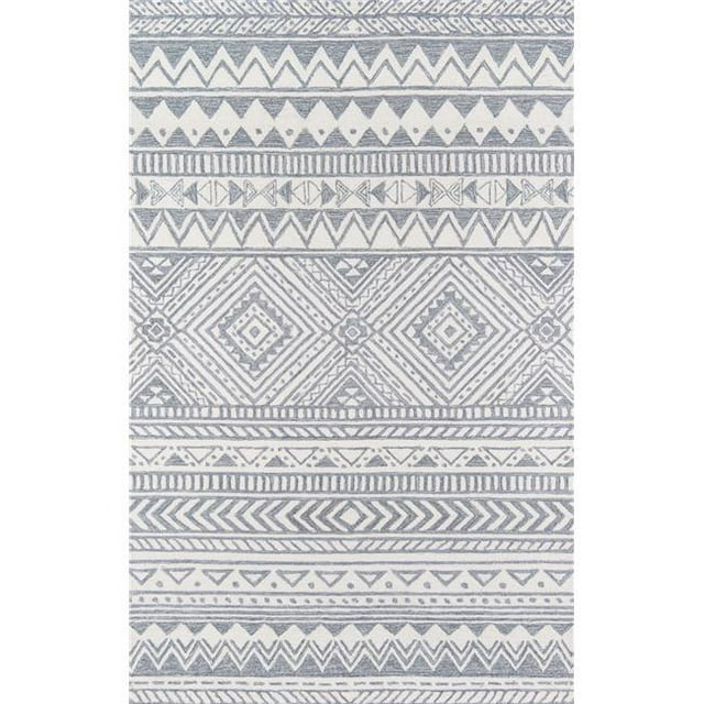 Momeni MALLOMRC-5GRY2080 2 x 8 ft. Mallorca-5 Hand Hooked Runner Rug - Grey