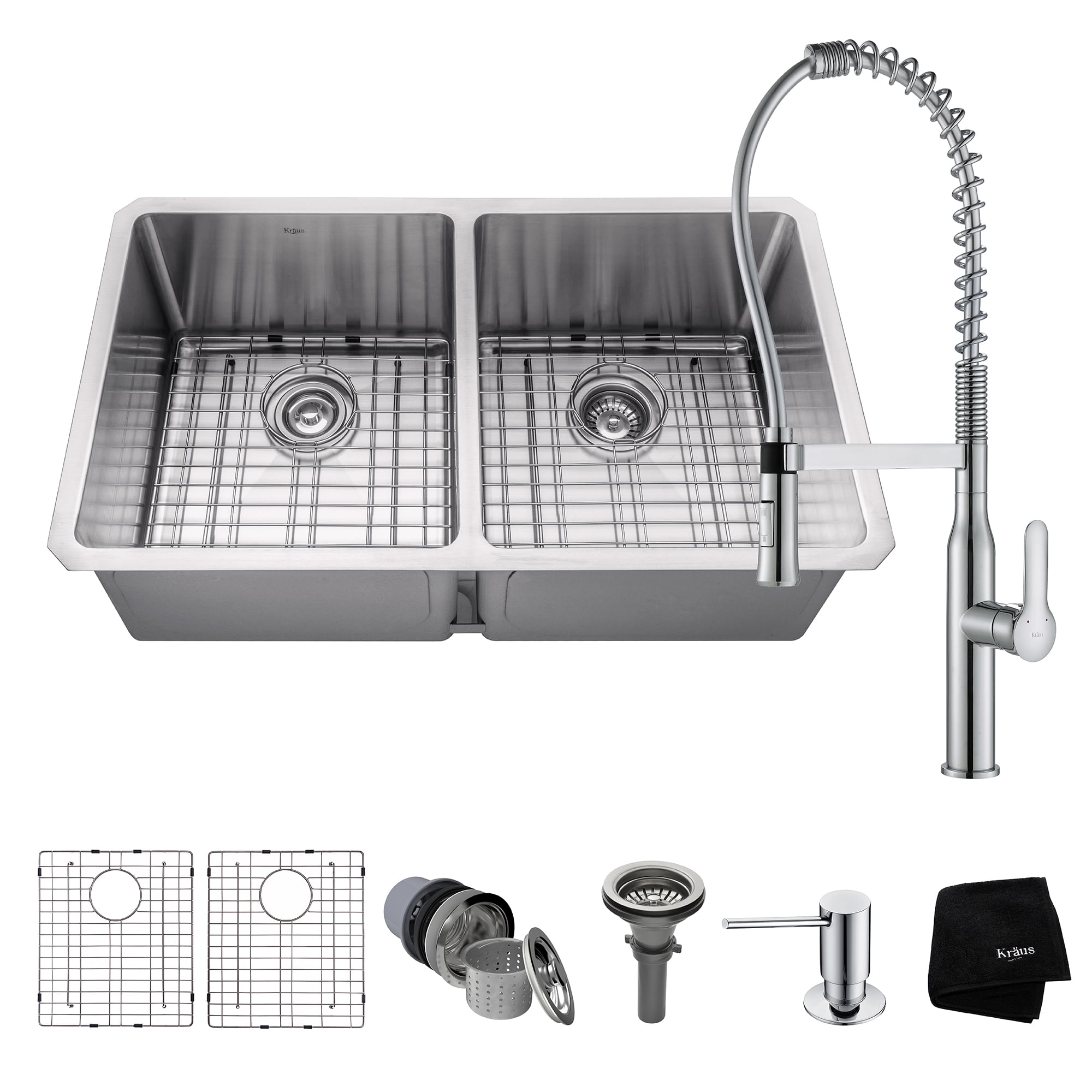Primart 33X19 Inch 16 Gauge double 50//50 Undermount stainless steel kitchen sink