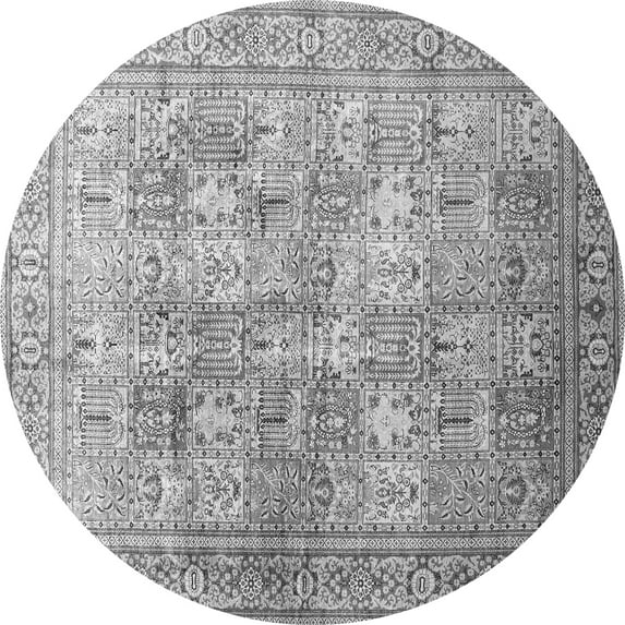 Ahgly Company Indoor Round Persian Gray Traditional Area Rugs, 5' Round