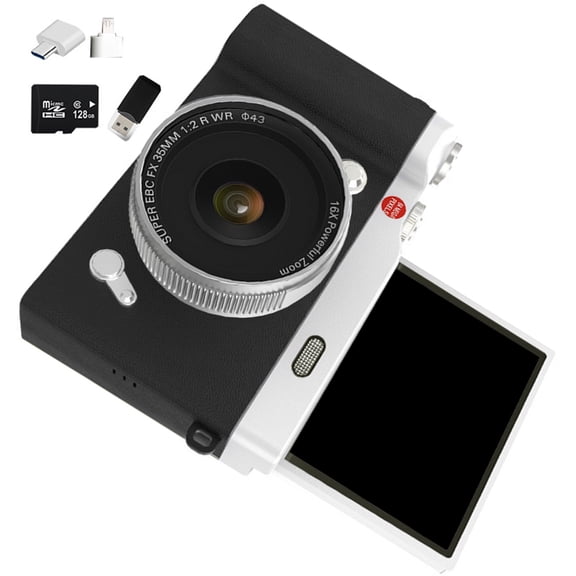 AOOOWER Flip Screen Digital Camera 64MP CMOS 16X Extend Port Transfer Camera