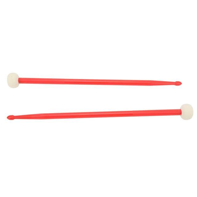 Drum Mallet Set, Double Headed Drums Mallets Accessory Nylon Handle Even Percussion For Performance Red