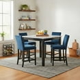 thumbnail image 3 of FurniFact 5-Piece Faux Marble Counter, Set of 4 Chairs, 3 of 10