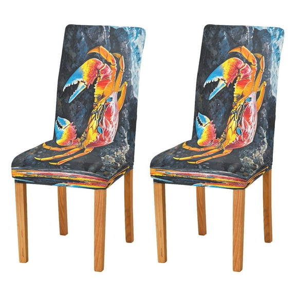 BZSMCE Chairs Slipcovers Dining Chair Covers Crab Painting Creative Pattern