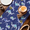 thumbnail image 4 of Table Runner - 90 Inch Long, Dark Blue Camels Kitchen Dining Table Runner Dresser Scarves, Modern Watercolor Cute Funny Animals Farmhouse Decor for Coffee Tables Wedding Party Banquet, 4 of 8