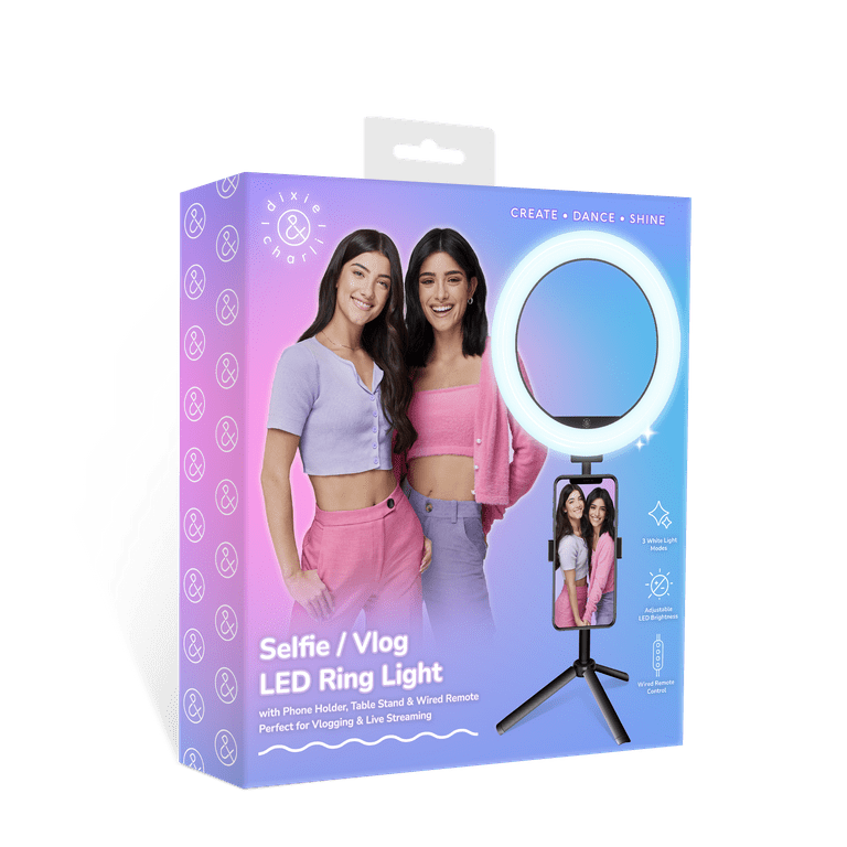 Dixie & Charli LED Studio Lamp - Selfie/Vlog Circle Ring Light