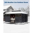 thumbnail image 4 of Gaderth 12x16 ft Hardtop Gazebo Sunroom,All-Season Outdoor Room with Aluminum Frame,Enclosed Patio Solarium with Polycarbonate Sliding Doors & Double Roof for Backyard,Deck,ship in 10 boxes, 4 of 7