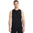 thumbnail image 1 of Camiseta sin mangas Under Armour Tech para hombre, color negro/blanco, talla M, 1 of 3