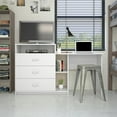 Elm & Oak Somerset 3 in 1 Media Dresser and Desk Combo, White