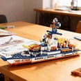 thumbnail image 3 of Navy War Chariot, barco del ejército, modelo de avión, buques de guerra, bloques de construcción compatibles con Lego, juego de construcción para niños, juguetes de ladrillos,41078 no box, 3 of 7
