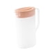 thumbnail image 3 of Jarra con tapa, jarra para bebidas, contenedor de jugo portátil, jarra para bebidas para refrigerador, Catering, restaurante, agua de limón rosa, 3 of 8
