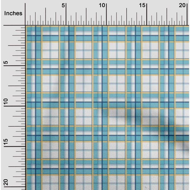 oneOone Cotton Poplin Fabric Madras Check Printed Craft Fabric BTY 56 Inch Wide
