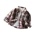 thumbnail image 2 of Men & Boy Button Down Shirt Kid Shirt Toddler Plaid flannel Shirt Boys Western Shirts Long Sleeve Shirt Pink 110, 2 of 3