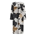 thumbnail image 5 of FOR U DESIGNS Cow Pattern Womens Nightgown Soft Long Sleeve Woven Housecoat Zip Up Duster Robe Sleep Dress Long Sleeve Night Shirts with Pockets, 2XL, 5 of 8