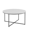 thumbnail image 4 of Walker Edison Modern Round Coffee Table, Brown Faux Marble and Black, 4 of 9