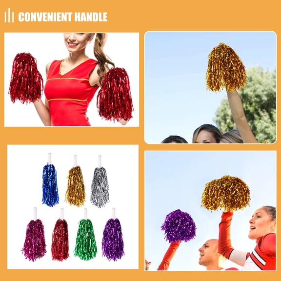 HOMEMAXS 28PCS Pompoms Cheerleading Pom Poms Cheer Poms School Sports Gymnastics Pom Poms Dance Party Decorations for Kids and Adults