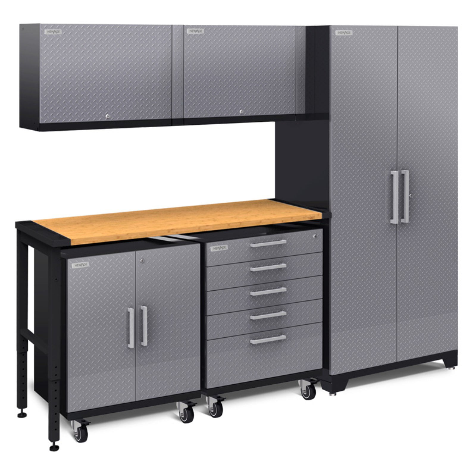 Newage Products Performance Plus 2 0 Diamond Plate 6 Piece Cabinet