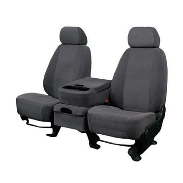 CalTrend Front 40/20/40 Split Bench O.E. Velour Seat Covers for 2011-2015 Nissan Titan - NS183-03RS Charcoal Monarch Insert with Classic Trim
