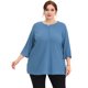 thumbnail image 4 of Blude talgrande pamujer, cuello redondo, medsolapa, man3/4, blusas básicas Azul 4XL, 4 of 6