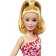 thumbnail image 2 of Barbie Fashionistas Doll #205 with Blond Ponytail, Wearing Pink and Red Floral Dress, Platform Sandals and Hoop Earrings Barbie -, 2 of 3