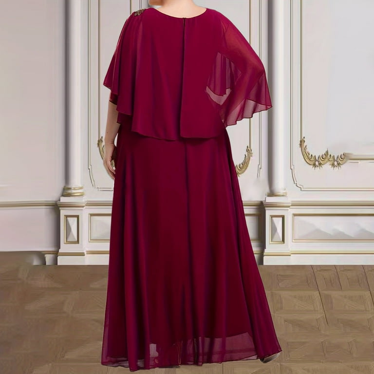 zara burgundy sequin dress Elegant Sleeveless Burgundy Ruffle Evening Gown with Side Slit main image 1
