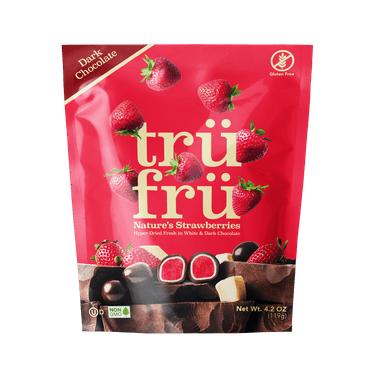 Tru Fru Gluten Free Dark Chocolate Dipped Freeze-Dried Strawberries, 4.2oz