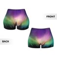 thumbnail image 6 of Yiaed Northern Lights Print Women's Athletic Shorts Running Shorts Sporty Short High Waisted Elastic Workout Shorts for Yoga Gym Running & Sports -Large, 6 of 8