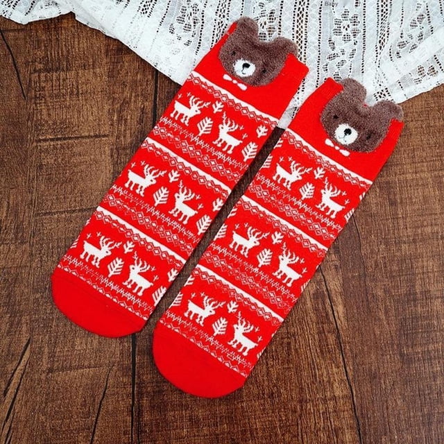 1 o 4 pares de calcetines para mujer, diseño , de , única, oso Hugo calcetines de dibujos animados para mujer