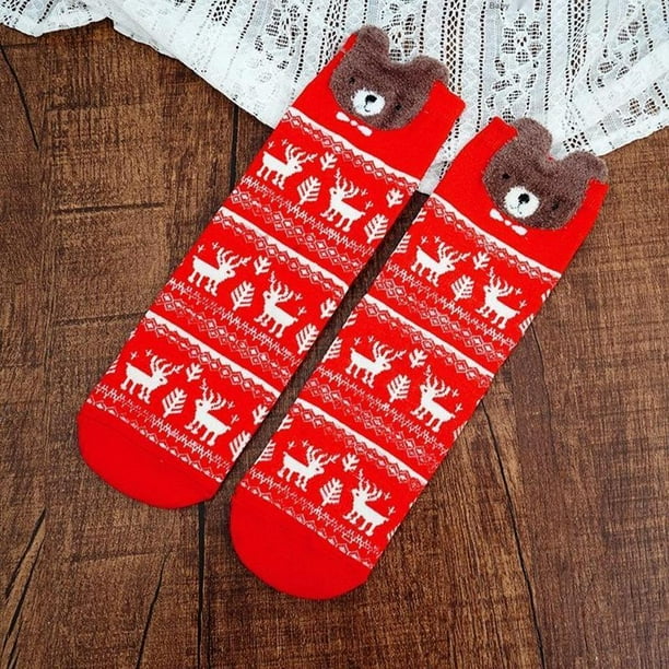 1 o 4 pares de calcetines para mujer, diseño , de , única, oso Hugo calcetines de dibujos animados para mujer