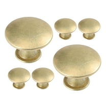 GOOHOCHY 6pcs Antique Gold Round Drawer Knobs Vintage Cabinet Door Handles Decorative Hardware for Kitchen Wardrobe