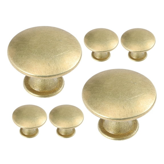 Raindrops 6pcs Vintage Round Drawer Knobs Gold Cabinet Door Handle Antique Dresser Drawer Pulls Kitchen Cabinet Hardware Decorative Knobs for Furniture