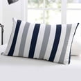 thumbnail image 5 of Navy Blue Gray Striped Throw Pillow Cover 20 x 26 Inch Decorative Pillow Cover Farmhouse Stripe Art Lumbar Pillowcase Seasonal Rectangle Cushion Case for Couch Sofa Bed Living Room, 5 of 7