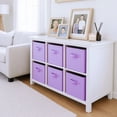 thumbnail image 4 of PinkSheep Collapsible Fabric Cube Storage Bins, 11" Cube Organizer Basket Bin, 2 Pack, Light Purple, 4 of 8