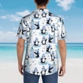 thumbnail image 4 of Fotbe Playful Penguins and Snowmen Camisa Hawaiana para Hombre Unisex – Camisa Casual de Verano con Botones de Manga Corta de Algodón y Lino,3X-Large, 4 of 7