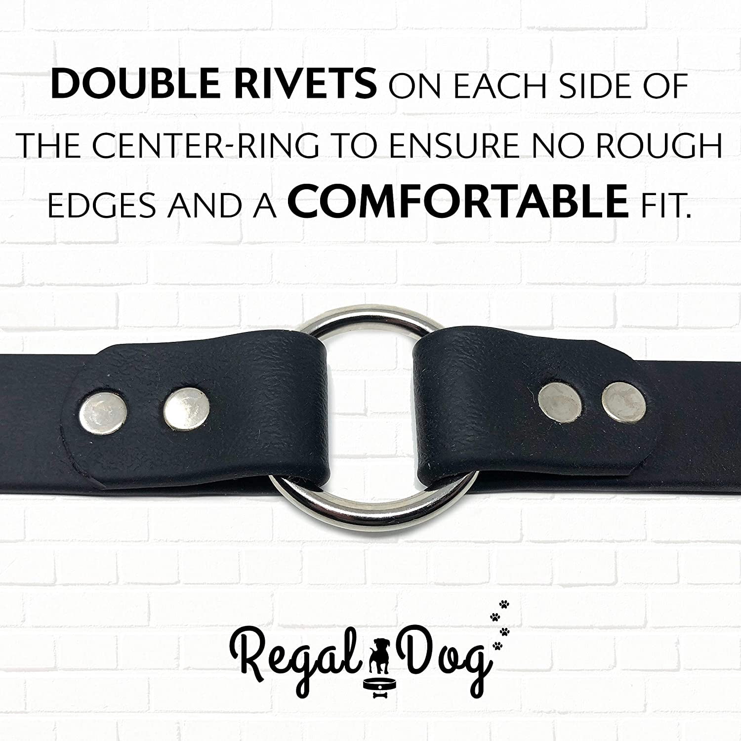 Regal Dog Products Waterproof Collar Heavy Duty Center Ring with D ring