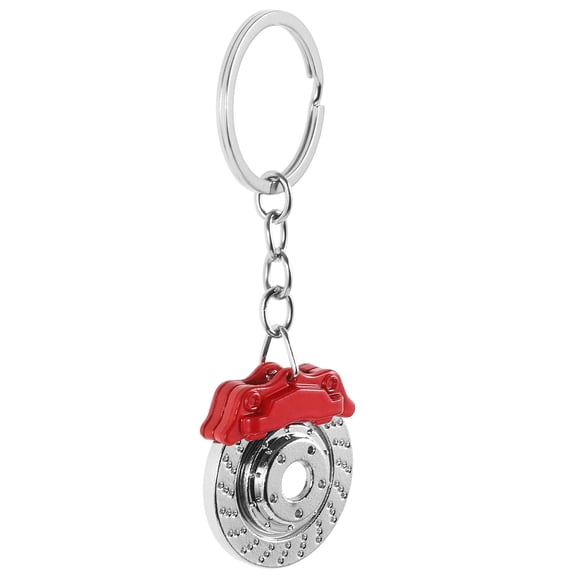 WESIEVYA Red Brake Disc Keychain for Car Keys Compact Sturdy Key Ring Pendant