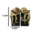 thumbnail image 3 of Ebros Contemporary Gold Color Octopus Bookends Statue Set With Black Base, 3 of 9