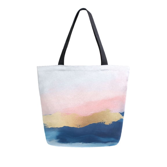 FORMRS Womens Canvas Tote Bag with Zipper Inner Pocket Shoulder Handbag, Abstract Painting