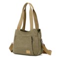 thumbnail image 3 of Bolso de mano de lona con múltiples bolsillos para mujer bolso de hombro bolso tipo cartera para viajes y desplazamientos, 3 of 9