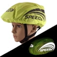 thumbnail image 5 of Bicycle Helmet Cover with Reflective Strip Sports Helmet Rain Cover Waterproof Riding Helmet Rain Cover Adjustable for Mountain Road Bike Helmet (Green A), 5 of 10
