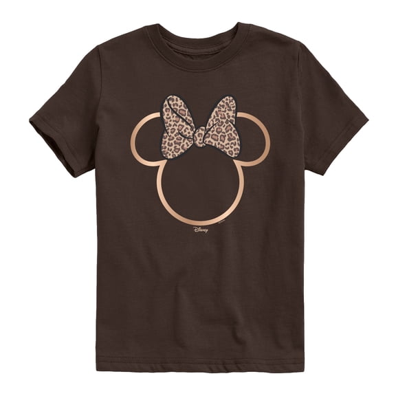 Disney - Minnie Leopard Print - Youth Boys Short Sleeve Graphic T-Shirt