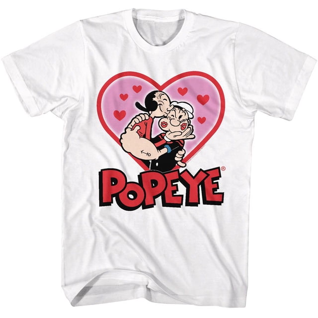 Popeye P O Saint-Valentin Blanc T-Shirt pour Adulte m
