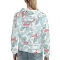 thumbnail image 7 of Lsque Tropical Flamingo Pattern Casual Women's Hoodie,Hooded Sweatshirt with Kangaroo Pocket,Pullover Hoodie with Eye-catching Drawstrings-X-Large, 7 of 7