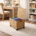 thumbnail image 2 of Casafield Rolling Filing Cabinet, Natural - Water Hyacinth Hanging File Folder Organizer, Home Office Storage, 2 of 7